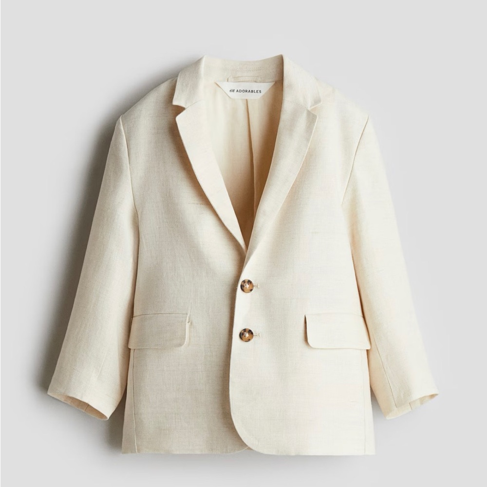 Linen Cream Kids Blazer